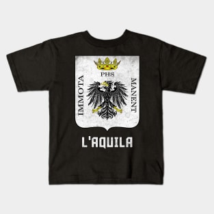 L'Aquila, Italia // Retro Faded Style Coat Of Arms Design Kids T-Shirt